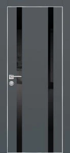 Межкомнатная дверь PX-9  AL кромка с 4-х ст. Графит матовый