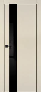 Межкомнатная дверь PX-10 черная кромка с 4-х ст. Бежевый матовый