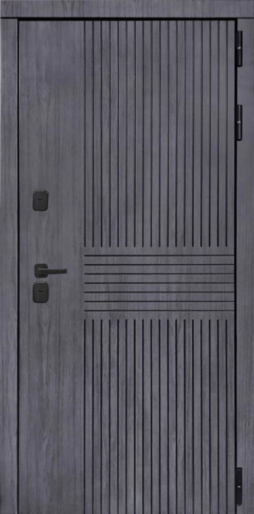 Входная дверь ДвериПРО Берген СБ-1 (ст. белое, 16мм, беленый дуб) DPRO196860 внешняя сторона