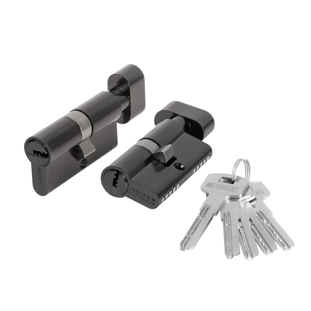 Фото Цилиндровый механизм (200 ZM/90) 2000ZM Knob 90 (50+10+30) BL-24 черный 5Key с вертушкой