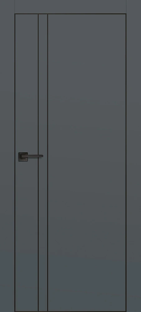 Фото Межкомнатная дверь PX-20  черная кромка с 4-х ст. Графит матовый