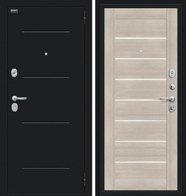 Дверь Браво Техно Букле черное/Cappuccino Veralinga