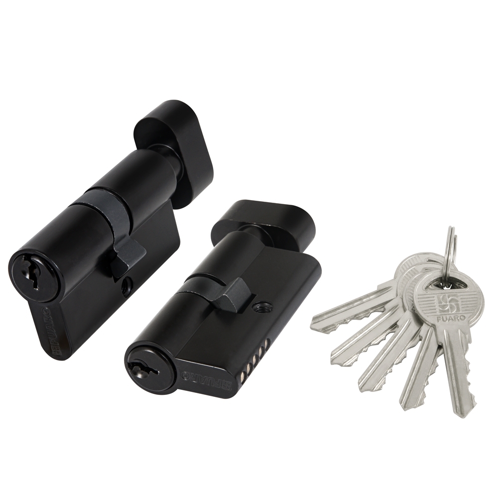 Фото Цилиндровый механизм (100 ZM/60) 1000ZMKnob60(25+10+25) BL черный 5Key с вертушкой