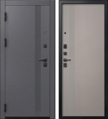 Дверь V-17 Черный муар + Кашемир графит - Кашемир грей