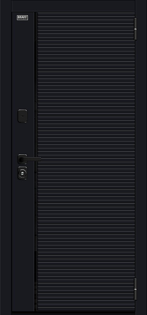 Фото Входная дверь Лайнер-3 Total Black/Nordic Oak BR4776 внешняя сторона